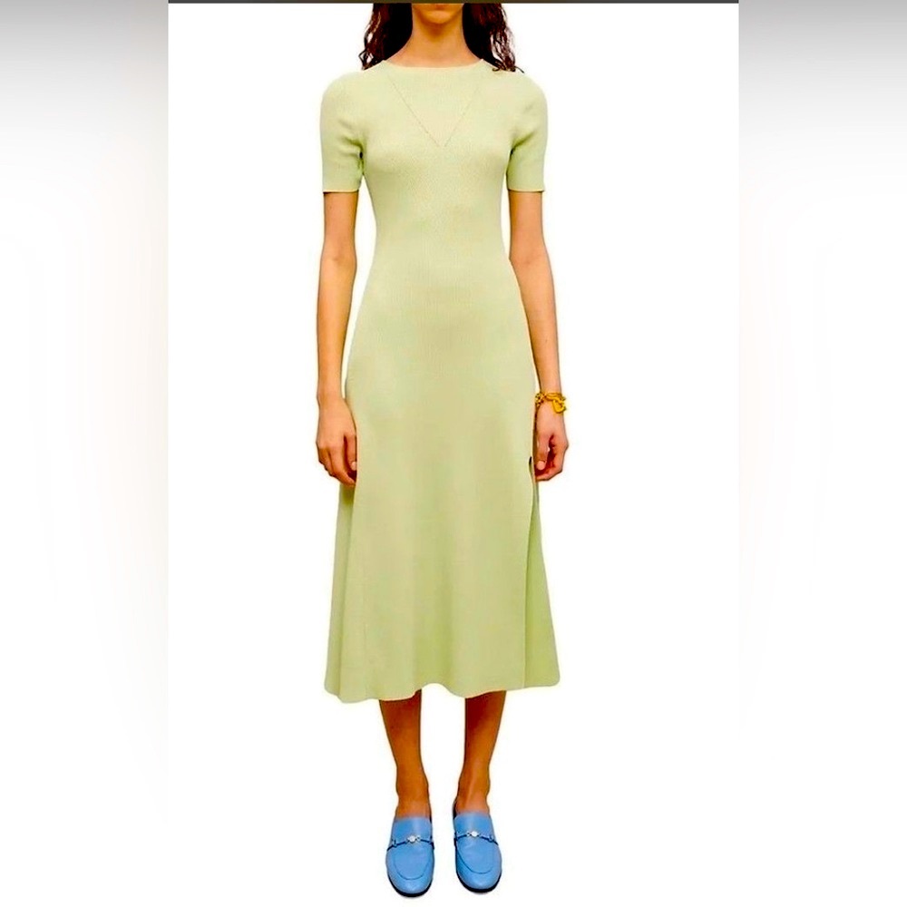 💚 NWT! MAJE Pistachio Green Ribbed Dress